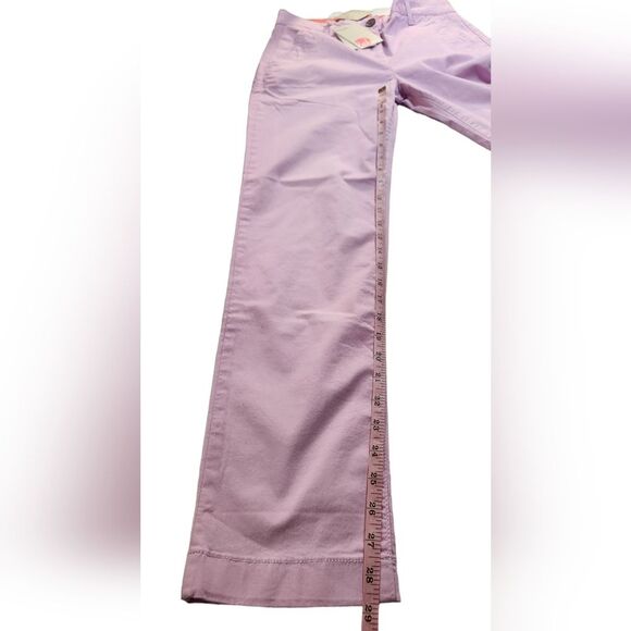Boden Pants Chinos Straight Leg High Rise Cotton Stretch Pink Purple 2 NWT - Picture 5 of 9